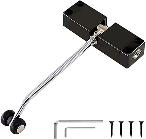 CHFYIJYHM Automatischer Türschließer, verstellbares Feder-Silent-Pufferscharnier aus Zinklegierung, unsichtbarer Anti-Einklemm-Türschließer aus Edelstahl for den Haushalt(Black,1 Piece) von CHFYIJYHM
