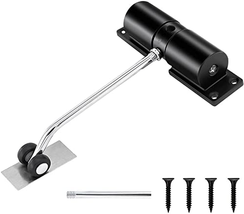 CHFYIJYHM Automatischer Türschließer, verstellbares Feder-Silent-Pufferscharnier aus Zinklegierung, unsichtbarer Anti-Einklemm-Türschließer aus Edelstahl for den Haushalt(Black,2 Pieces) von CHFYIJYHM