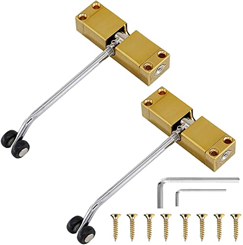 CHFYIJYHM Automatischer Türschließer, verstellbares Feder-Silent-Pufferscharnier aus Zinklegierung, unsichtbarer Anti-Einklemm-Türschließer aus Edelstahl for den Haushalt(Gold,2 Pieces) von CHFYIJYHM