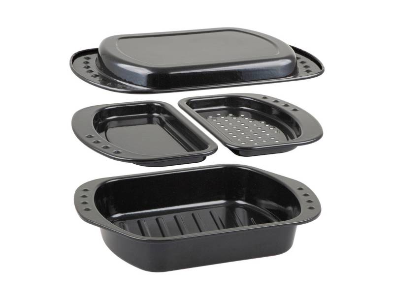 CHG Bratpfanne Urban Ovenform Set BBQ 4 teilig emailliert von CHG