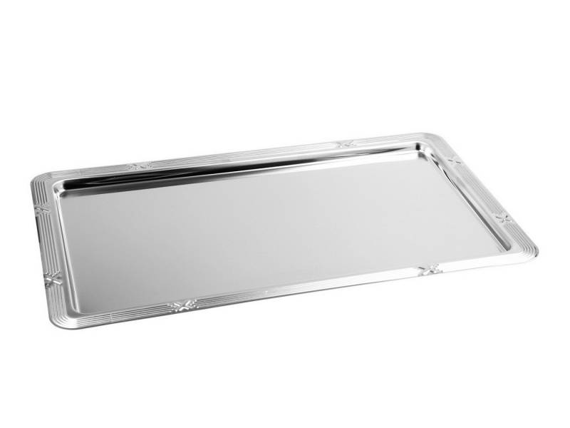 CHG Servierplatte Edelstahl Gastro-Norm GN 1/1 Tablett Serviertablett Servier-Platte, Käseplatte Wurstplatte Wursttablett Käsetablett von CHG