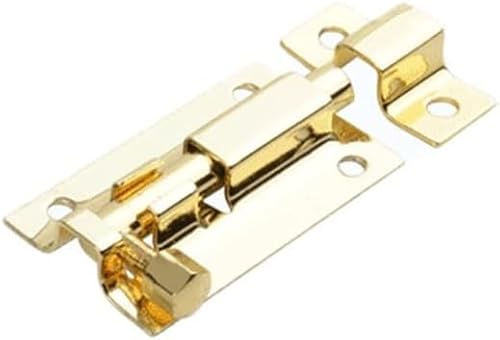 1,5/2/3/4 Zoll lange silberne Edelstahl-Türriegel, Riegel, massiver Schieberiegel, Haspe, Klammer, Tor, Sicherheitsschloss, Türbeschläge (Farbe: Gold, Größe: 2 Zoll)(Gold,3 inch) von CHGAUOPN