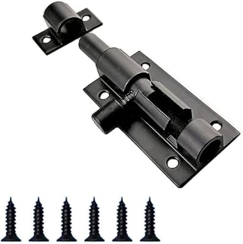 1 Stück Türschlossriegel aus Aluminiumlegierung mit schwarzem, silbernem Zylinder for Heim-Hardware-Torsicherheitstürriegelturm-Fensterfangschloss (Farbe: Schwarz, Größe: 8,8 cm)(Black,8.8cm) von CHGAUOPN