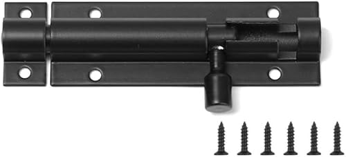 2/3/4/5/6/8 Zoll Schwarz-Silber-Türriegel, Aluminiumlegierung, Türriegelbeschläge for Torsicherheit, Türriegel, Riegelschloss, Heimbeschläge (Farbe: Grau, Größe: 4 Zoll)(Black,3 inch) von CHGAUOPN
