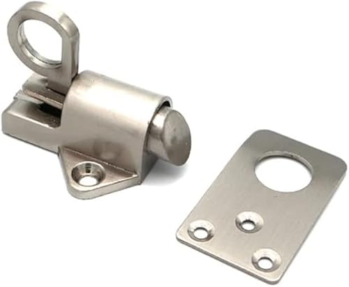 2 Stück Türschlossriegelschloss Metall Automatischer Federriegel Selbstschließend Zinklegierung Türschnalle Hoteltechnik Türfenster Schließriegel (Farbe: Gold, Größe: Einheitsgröße)(Silver) von CHGAUOPN
