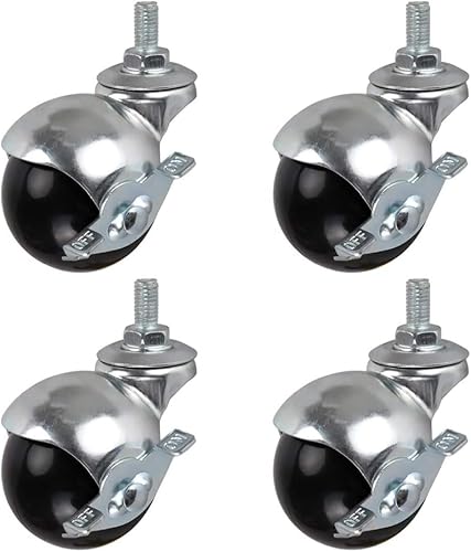 4 Stück Bürostuhl-Lenkrollen, 2 Zoll 50 mm Möbel-Kugelrollen, Nylonrollen, verzinkte Halterung, geräuschlos, mit Gewindestange M8/M10, for Sofa, Couchtisch, Aktenschränke (M8, 4 Bremsen)(4brake,M10) 4 Stück Bürostuhl-Lenkrollen, 2 Zoll 50 mm Möbel-Kugelrollen, Nylonrollen, verzinkte Halterung, geräuschlos, mit Gewindestange M8/M10, for Sofa, Couchtisch, Aktenschränke (M8, 4 Bremsen)(4brake,M10) von CHGAUOPN