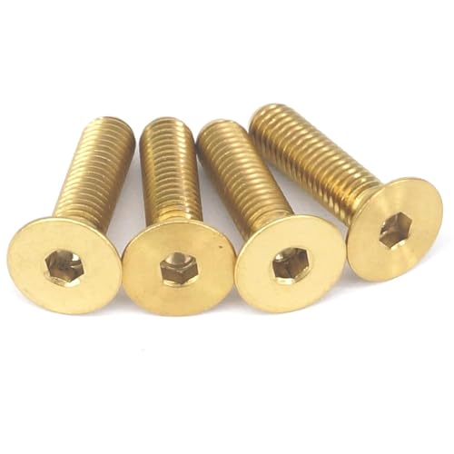 4 Stück M5 x 20 mm, goldene GR5-Titan-Sechskantschrauben mit Innensechskant, Senkkopfschrauben for Fahrradvorbau, Steuersatz-Abdeckkappe 4 Stück M5 x 20 mm, goldene GR5-Titan-Sechskantschrauben mit Innensechskant, Senkkopfschrauben for Fahrradvorbau, Steuersatz-Abdeckkappe von CHGAUOPN