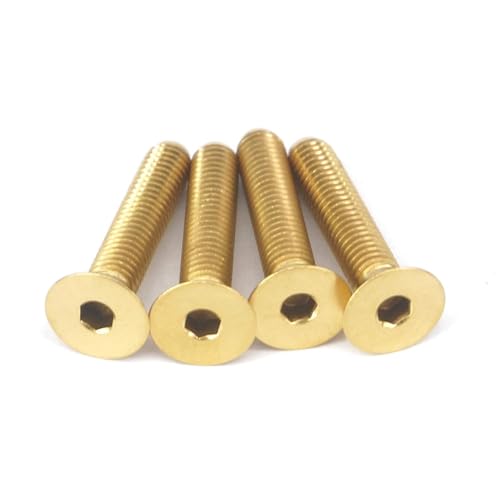 4 Stück M5 x 25 mm, goldene GR5-Titan-Sechskantschrauben mit Innensechskant, Senkkopfschrauben for Fahrradvorbau, Steuersatz-Abdeckkappe 4 Stück M5 x 25 mm, goldene GR5-Titan-Sechskantschrauben mit Innensechskant, Senkkopfschrauben for Fahrradvorbau, Steuersatz-Abdeckkappe von CHGAUOPN