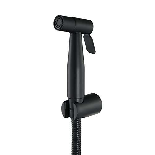 Handbrausen-Set, schwarzer Toilettenhahn, an der Wand montiertes Edelstahl-Badezimmer-Stoffwindel-Sprühset, Spritzpistolen-Set mit Eckventil (Farbe: Spritzpistolen-Set)(Spray Gun Set) von CHGAUOPN