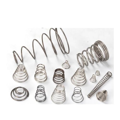 Metallfedern, 10 Stück Turmfedern, konische Kegelrückholfeder, 304 Edelstahl, konische Druckdruckfeder, Drahtdurchmesser 0,3/0,4/0,5/0,6/0,7/0,8 mm(10pcs 0.76-1215mm) von CHGAUOPN