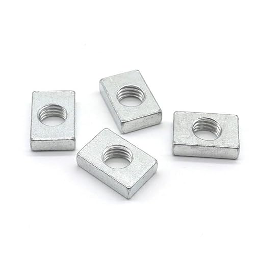 Quadratmutter verzinkter Kohlenstoffstahl dünne rechteckige Muttern Schieberblock(Silver) von CHGAUOPN