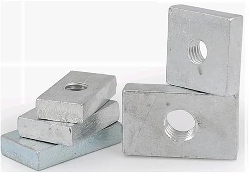 Rechteckmuttern Dünne Schieberblock-Muttern Verzinkt Kohlenstoffstahl Aluminium(50pcs,M6x18x14x4) von CHGAUOPN