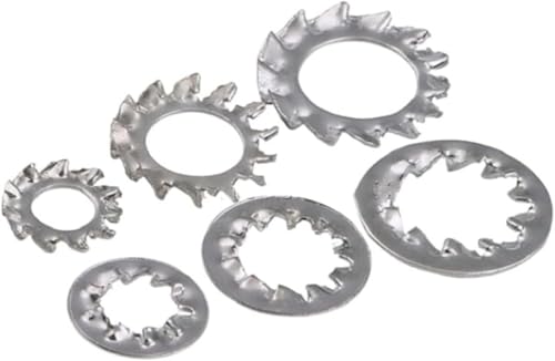 Schloss-Scheiben, Stern-Scheiben Edelstahl Scheiben Dichtung Ring Verzahnte Schloss Scheibe(Din6798a External,M6 100pcs) von CHGAUOPN