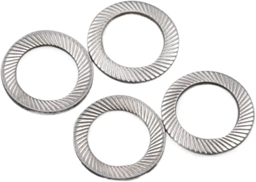 Schloss-Scheiben, Stern-Scheiben Edelstahl Schloss Waschmaschine Doppel Ridges Zähne Waschmaschine Anti-Skid Dichtung(M14 (20pcs)) von CHGAUOPN