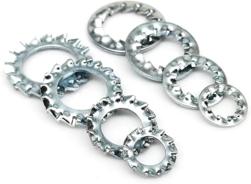 Schloss-Scheiben, Stern-Scheiben Manganstahl externe innere verzahnte Verzahnung Schloss Waschmaschine Dichtung(Internal Toothed,50pcs M3) von CHGAUOPN
