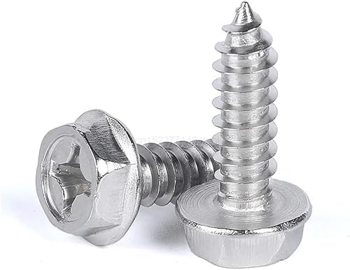 Schrauben, Edelstahlschrauben, 10/20/50 Stück 304 Edelstahl Selbstschneidende Sechskantschraube Kreuz Sechskantflansch Kreuzkopfschrauben Holznagel M3 M4 M5 M6(M5x60 20pcs) von CHGAUOPN