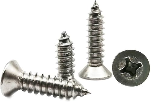 Schrauben, Edelstahlschrauben, 100 Stück M1 M2 M3 M4 M5 Mini Kleine 304 Edelstahl Kreuzschlitz Flach Senkkopf Selbstschneidende Holzschraube(M3*25-100pcs) von CHGAUOPN