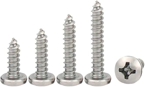 Schrauben, Edelstahlschrauben, 20/100/200 Stück M1 M2 M3 M4 M5 Edelstahl 304 Kreuzschlitzschrauben mit rundem Kopf, selbstschneidende Schrauben, Holzschrauben(M3*40-100pcs) von CHGAUOPN