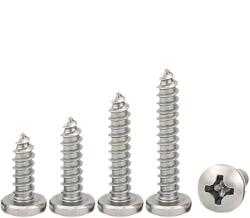 Schrauben, Edelstahlschrauben, M1 M1.2 M1.4 Edelstahl 304 Kreuzschlitz Linsenkopf Rundkopf Blechschraube Holzschrauben Sechskantschrauben Sortiment(3mm,M1.4-100pcs) von CHGAUOPN