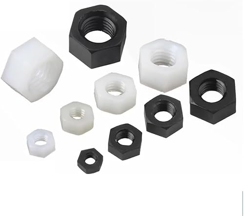 Sechskantmuttern, Hardware-Muttern 5/10/20/50 Stück Weiß/Schwarz Kunststoff Nylon Sechskantmutter M2 M2.5 M3 M4 M5 M6 M8 M10 M12 M14 M16 M18 M20 Sechskantmuttern, Hardware-Muttern 5/10/20/50 Stück Weiß/Schwarz Kunststoff Nylon Sechskantmutter M2 M2.5 M3 M4 M5 M6 M8 M10 M12 M14 M16 M18 M20 von CHGAUOPN