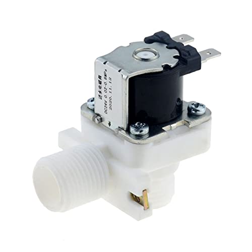 Toilettenwasserventil, Wasserventil 1 STÜCK Magnetventil G1/2 DC 12 V 24 V AC 220 °C Kunststoff-Wasserventil rechtwinkliger Typ 90 Grad normalerweise geschlossen (einfarbig) von CHGAUOPN