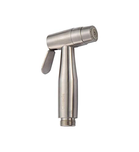 Toilettenwasserventil, Wasserventil Handbrause & WC-Sprühbrause aus Edelstahl mit 1 2" Doppelauslass-Eckventil, gebürsteter Edelstahl, metallisch, Wandmontage von CHGAUOPN