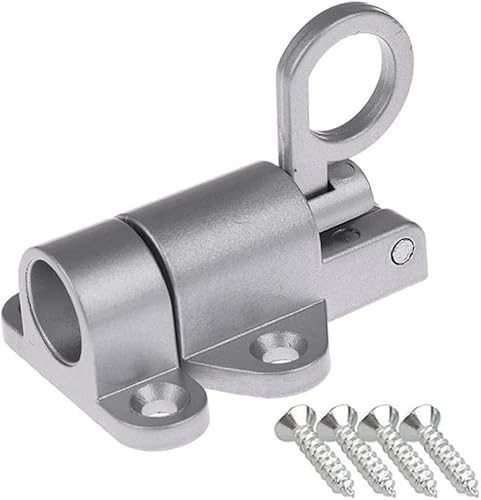 Torschloss, Türsperre 1 Stück Aluminium-Türschlossriegel, Fenstertor, automatischer Feder-Bounce-Türriegel, Sicherheitsriegel, Haspe, Schiebeschloss, schwarzer Türriegel (Farbe: Grau B)(Gray B) von CHGAUOPN