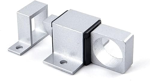 Torschloss, Türsperre 1 Stück Aluminium-Türschlossriegel, Fenstertor, automatischer Feder-Bounce-Türriegel, Sicherheitsriegel, Haspe, Schiebeschloss, schwarzer Türriegel (Farbe: Grau B)(Silver a) von CHGAUOPN