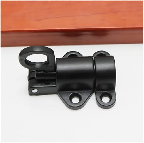 Torschloss, Türsperre 1 Stück Aluminiumlegierung Fenstertor Sicherheits-Zugring Feder-Bounce-Türriegel Automatischer Riegelverschluss Feder-Bounce-Türriegelriegel (Farbe: Grau)(Black) von CHGAUOPN