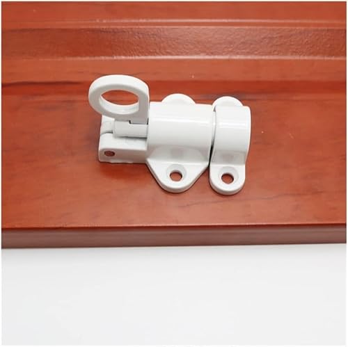 Torschloss, Türsperre 1 Stück Aluminiumlegierung Fenstertor Sicherheits-Zugring Feder-Bounce-Türriegel Automatischer Riegelverschluss Feder-Bounce-Türriegelriegel (Farbe: Grau)(White) von CHGAUOPN