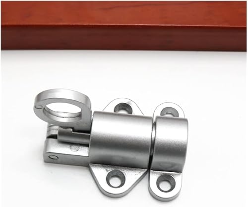 Torschloss, Türsperre 1 Stück Aluminiumlegierung Weiß/Grau Fenster Tor Sicherheit Zugring Feder Bounce Türriegel Automatisches Riegelschloss Schwarz Grau Fenster (Farbe : Grau)(Gray) von CHGAUOPN