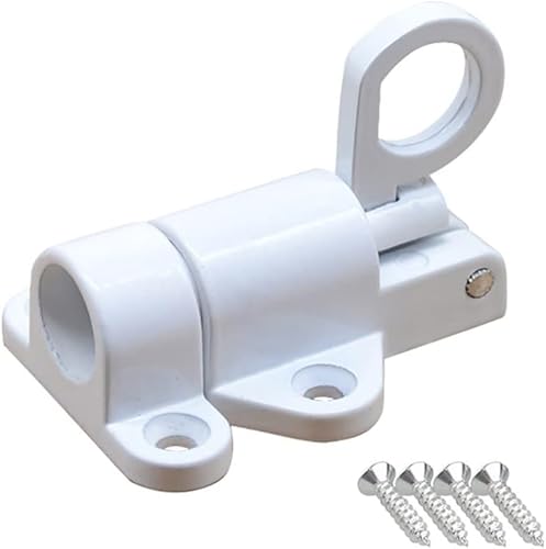 Torschloss, Türsperre 1 Stück Automatischer Türriegelriegel Home Office Hotel Gate Aluminiumlegierung Federrückprall Fensterschloss (Farbe: Weiß)(White) von CHGAUOPN