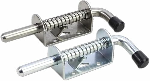 Torschloss, Türsperre 1 Stück Riegel, beladener Metall-Sicherheitsriegel, 128 mm, 32 mm, silberfarbene Federriegel, Tür- und Schrankscharniere, Hardware (Farbe: 136 Eisen)(136 Stainless Steel) von CHGAUOPN