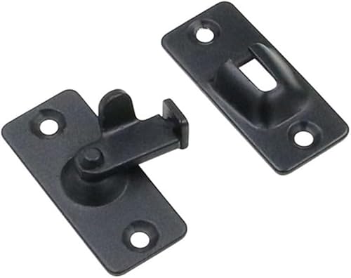 Torschloss, Türsperre 1 Stück Türschloss, 90-Grad-Scheunentorriegel, Edelstahl-Hakenriegel, Fensterschrankschlösser, rechtwinkliges Schiebetorschloss, Hardware (Farbe: Schwarz)(Black) von CHGAUOPN