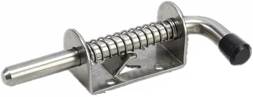 Torschloss, Türsperre 1 x Riegel, beladener Metall-Sicherheitsriegel, 128 mm, 32 mm, silberfarben, Federriegel, Tür- und Schrankscharniere, Hardware (Farbe: Eisen)(Stainless Steel) von CHGAUOPN