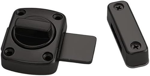 Torschloss, Türsperre 1pc Torriegelriegel Drehriegelriegel Torriegel Türschloss Nachtriegel Zinklegierung Badezimmer WC Türriegel Schieberiegel (Color : Black)(Black) von CHGAUOPN