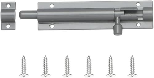 Torschloss, Türsperre 2/3/4/5/6/8 Zoll Schwarz-Silber-Türriegel aus Aluminiumlegierung for Heim-Hardware-Tor-Sicherheitstürriegel-Turm-Fenster-Schnappschloss (Farbe: Grau, Größe: 8 Zoll)(Gray,4inch) Torschloss, Türsperre 2/3/4/5/6/8 Zoll Schwarz-Silber-Türriegel aus Aluminiumlegierung for Heim-Hardware-Tor-Sicherheitstürriegel-Turm-Fenster-Schnappschloss (Farbe: Grau, Größe: 8 Zoll)(Gray,4inch) von CHGAUOPN