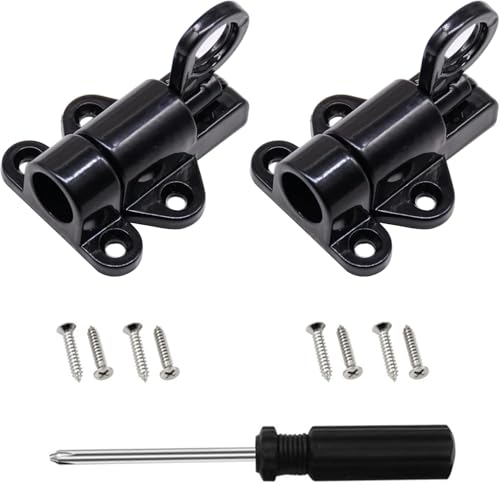 Torschloss, Türsperre 2 stücke Aluminium Legierung Schwarz Latch Fenster Tor Pull Ring Frühling Bounce Tür Bolzen Torschloss, Türsperre 2 stücke Aluminium Legierung Schwarz Latch Fenster Tor Pull Ring Frühling Bounce Tür Bolzen von CHGAUOPN