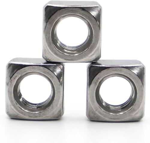 quadratische Muttern, Schrauben und Muttern 10 Stück/50 Stück Vierkantmuttern aus Edelstahl 304 Vierkantmutte von CHGAUOPN