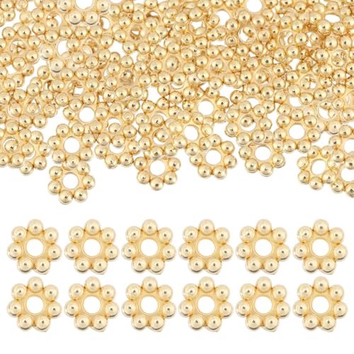 CHGCRAFT 100 Stück Blume Abstandshalter Perlen 18K Gold plattiert Edelstahl Perlen Goldene Blume Abstandshalter Perlen für Schmuck Armbänder Ohrringe machen Valentine Geschenk Golden CHGCRAFT 100 Stück Blume Abstandshalter Perlen 18K Gold plattiert Edelstahl Perlen Goldene Blume Abstandshalter Perlen für Schmuck Armbänder Ohrringe machen Valentine Geschenk Golden von CHGCRAFT