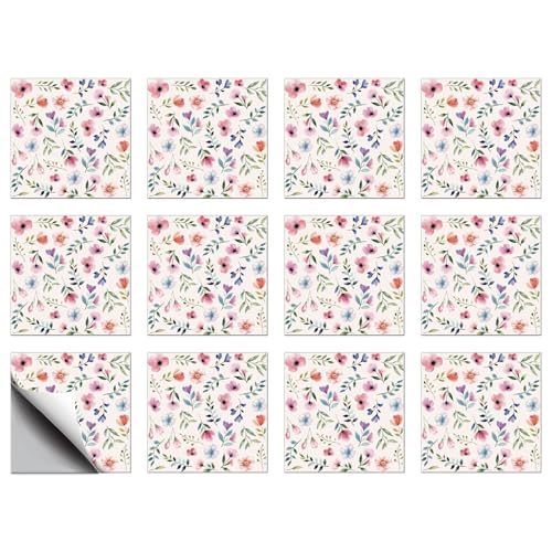 CHGCRAFT 12 Stück Fliesenaufkleber Rosa Blumen Peel und Stick Wandfliese Aufkleber Nahtlose florale Muster Textur Wasserdicht Selbstklebend Kachel Aufkleber für Küche Bad Wandkunst Dekor, 8×8 Zoll CHGCRAFT 12 Stück Fliesenaufkleber Rosa Blumen Peel und Stick Wandfliese Aufkleber Nahtlose florale Muster Textur Wasserdicht Selbstklebend Kachel Aufkleber für Küche Bad Wandkunst Dekor, 8×8 Zoll von CHGCRAFT