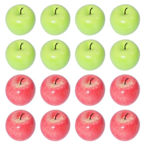 CHGCRAFT 16 Stück Künstliche Lebensechte Rot Grün Apfel Deko Künstliche Früchte Simulation köstliche Äpfel Obst Party Festival Dekoration von CHGCRAFT