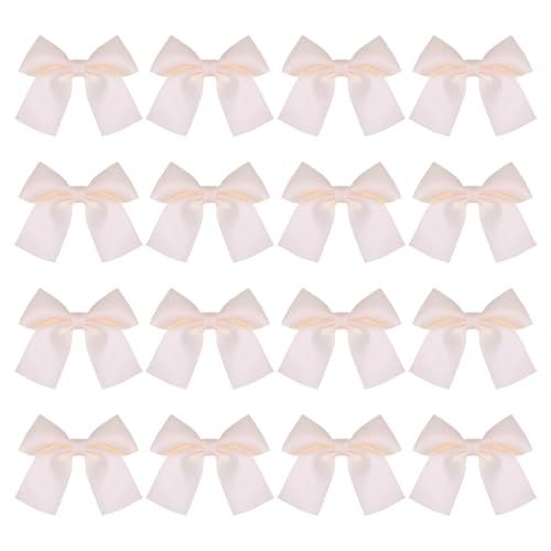 CHGCRAFT 16 Stück Satinband Schleifen Beige Satin Bowknot Satin Haarschleife für Stoff Haarschmuck Hochzeit Party Handwerk Versorgung Ornament Zubehör von CHGCRAFT
