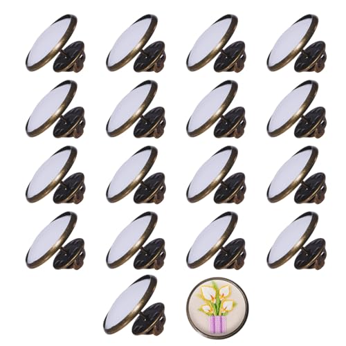 CHGCRAFT 18 Sets Stickerei Brosche Basis Set Brosche Basis mit Pin Backs Antike Bronze Eisen Brosche Tray Base Blank Anstecknadel für Stickerei DIY Craft Making Supplies, 20mm von CHGCRAFT