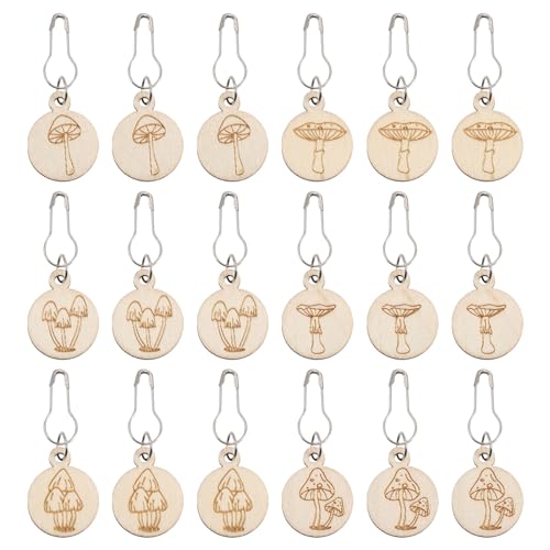 CHGCRAFT 18 Stück Maschenmarkierer Pilzmuster Holz-Maschenmarkierer Mit Sicherheitsnadel Zum Selbermachen Weben Häkeln Handarbeit Basteln Schmuckherstellung Charms 2 Zoll CHGCRAFT 18 Stück Maschenmarkierer Pilzmuster Holz-Maschenmarkierer Mit Sicherheitsnadel Zum Selbermachen Weben Häkeln Handarbeit Basteln Schmuckherstellung Charms 2 Zoll von CHGCRAFT