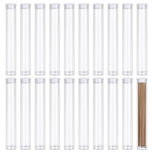 CHGCRAFT 20 Stück Räucherstäbchen Tube Clear Acryl Räucherstäbchen Storage Tube Transparent Tube Plastic Bead Containers with Lids for Bath Salt Candy Bead Storage Party Decoration, 5,1×0,7 Zoll von CHGCRAFT