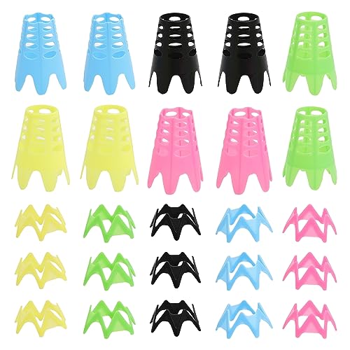 CHGCRAFT 25Pcs 10Styles Golf Simulator Tees Kunststoff Golf Tee Golf Matte Tees Praxis Golf Tees Perfekt für Rasen und Driving Range Indoor Claw Tee Mischfarbe von CHGCRAFT