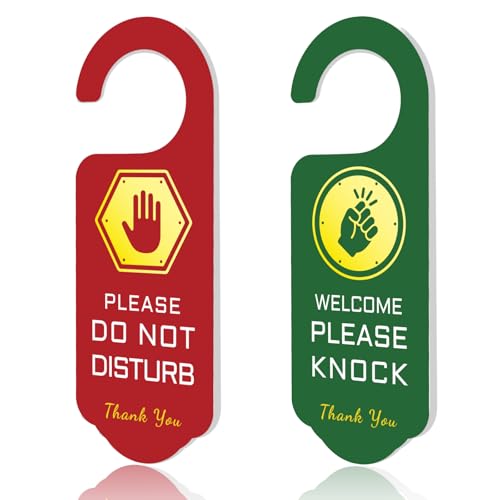 CHGCRAFT 2er-Pack Klopfgeste Bitte nicht stören Schild Türhänger Schild Gestenmuster Bitte klopfen Sie an die Tür Schilder Gravierte Acryl Hängeschilder für Büro Zuhause und Besprechungen von CHGCRAFT