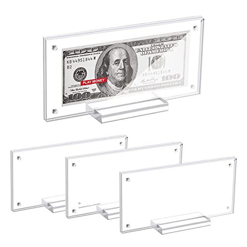 CHGCRAFT 3 stellt klaren Dollar-Bill-Rahmen Acryl-Währungs rahmen aus transparentem Dollar-Bill-Sammel rahmen für regulären Bill-Dollar-Rechnungs rahmen, 185x41x96mm von CHGCRAFT