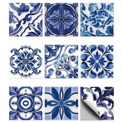 CHGCRAFT 36 Stück Blau Relief Fliesenaufkleber 10x10cm Mosaik Stil abnehmbare Wandaufkleber selbstklebende Fliesen Tapete für Küche Bad Toilette Wohnzimmer CHGCRAFT 36 Stück Blau Relief Fliesenaufkleber 10x10cm Mosaik Stil abnehmbare Wandaufkleber selbstklebende Fliesen Tapete für Küche Bad Toilette Wohnzimmer von CHGCRAFT